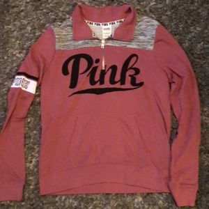 Pink quarter zip sweatshirt